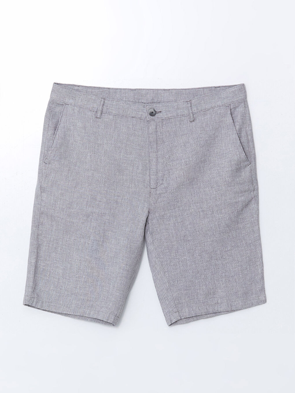 Standard Fit Linen Blend Men's Shorts -S5FL12Z8-RUJ