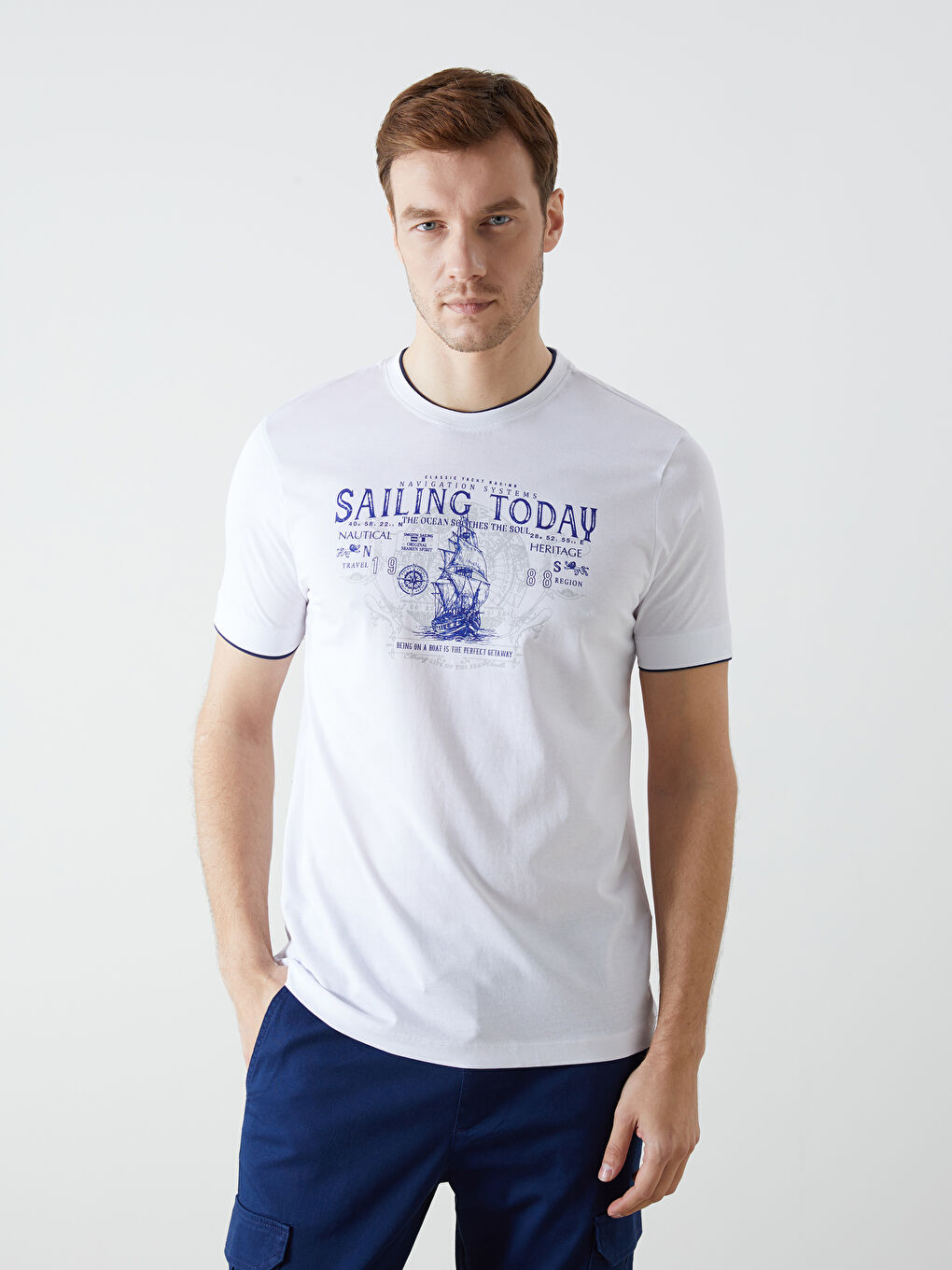 T-Shirt Pour Hommes Imprimé Biyeli à Col Rond
