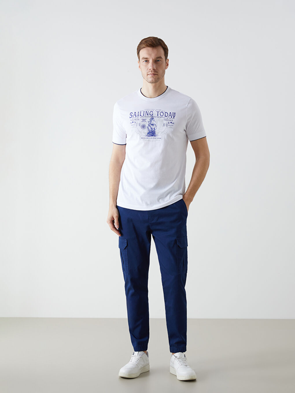 T-Shirt Pour Hommes Imprimé Biyeli à Col Rond-1
