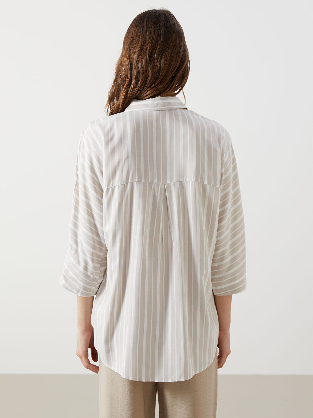 Loose Fit Striped Women's Shirt -S5FL16Z8-LJX