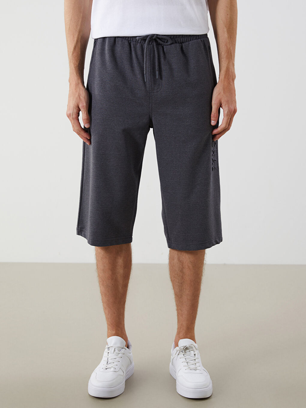 Antrasit Standart Kalıp Erkek Şort-1