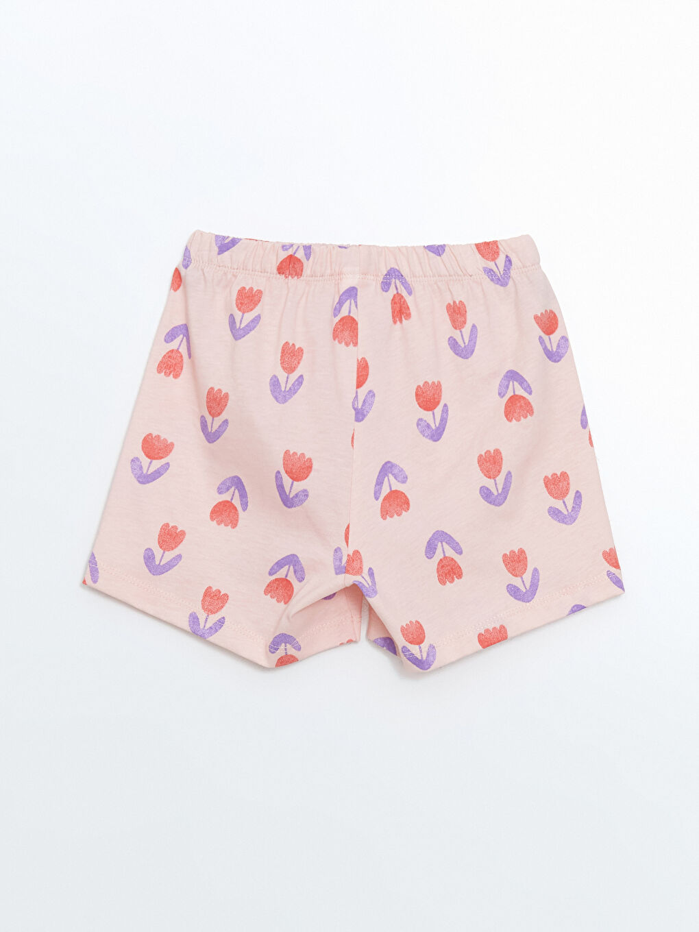Pembe Beli Lastikli Çiçekli Kız Çocuk Pijama Alt-2