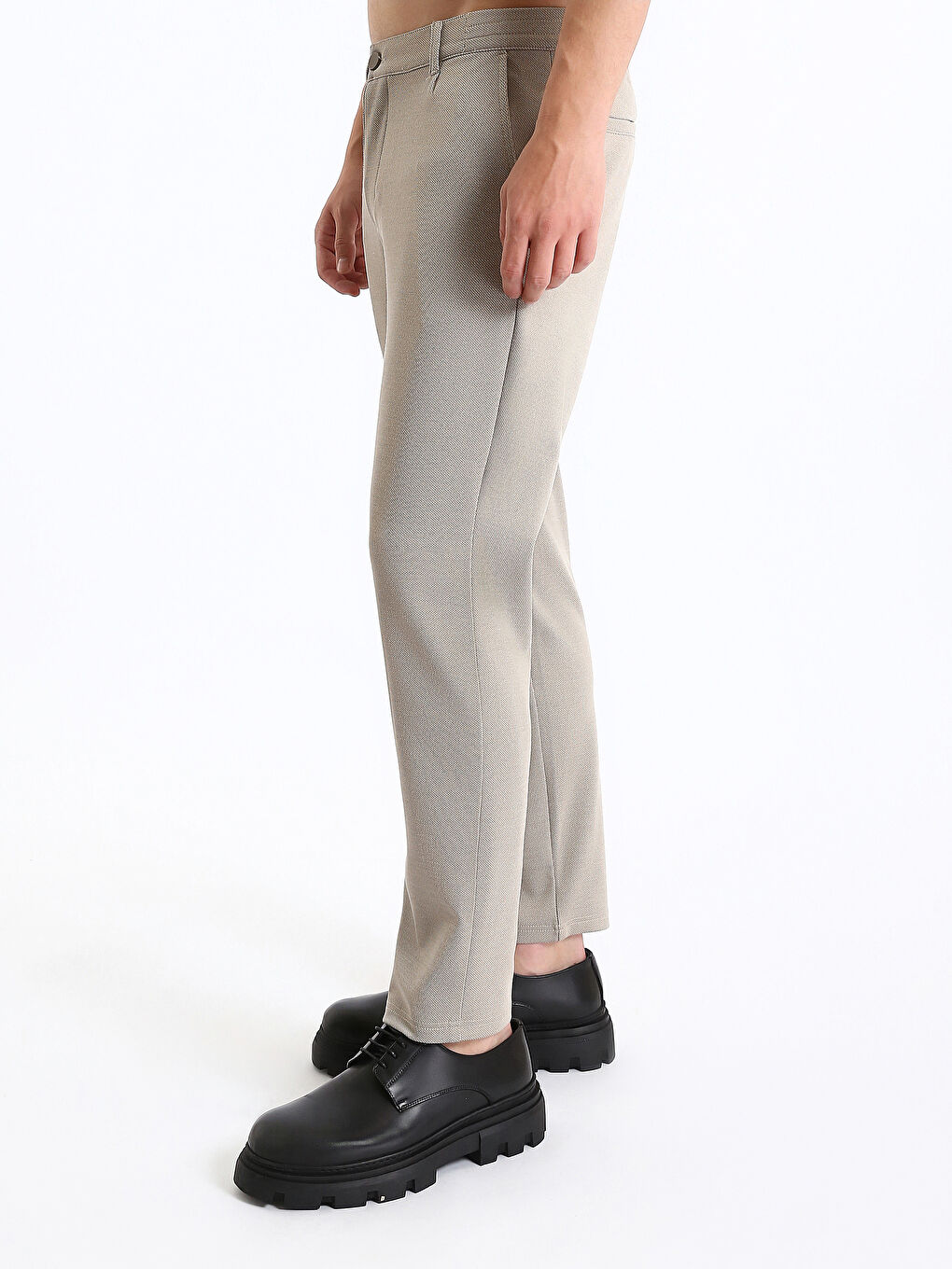 Pantalon Plissé Coupe Svelte pour Hommes-3