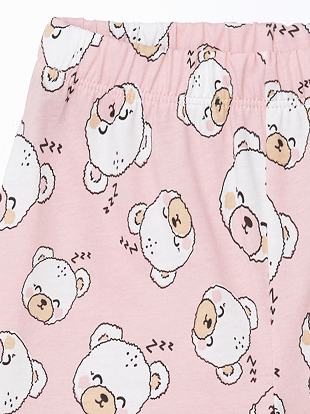 Pembe Beli Lastikli Kız Çocuk Pijama Alt-1