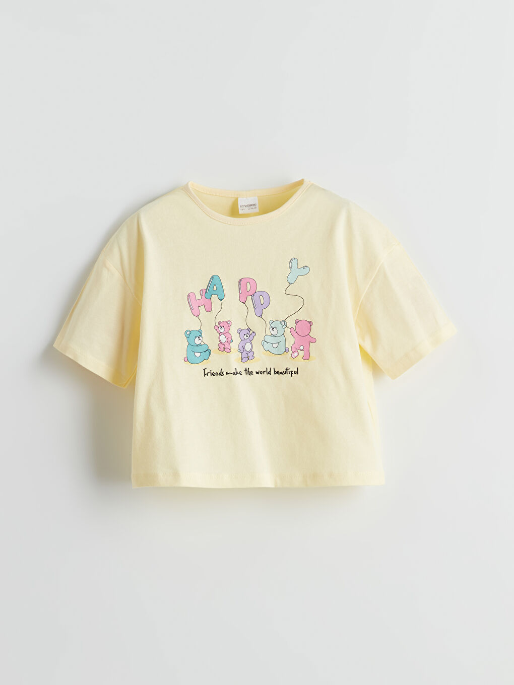 Sarı Kız Çocuk Baskılı Pijama Üst