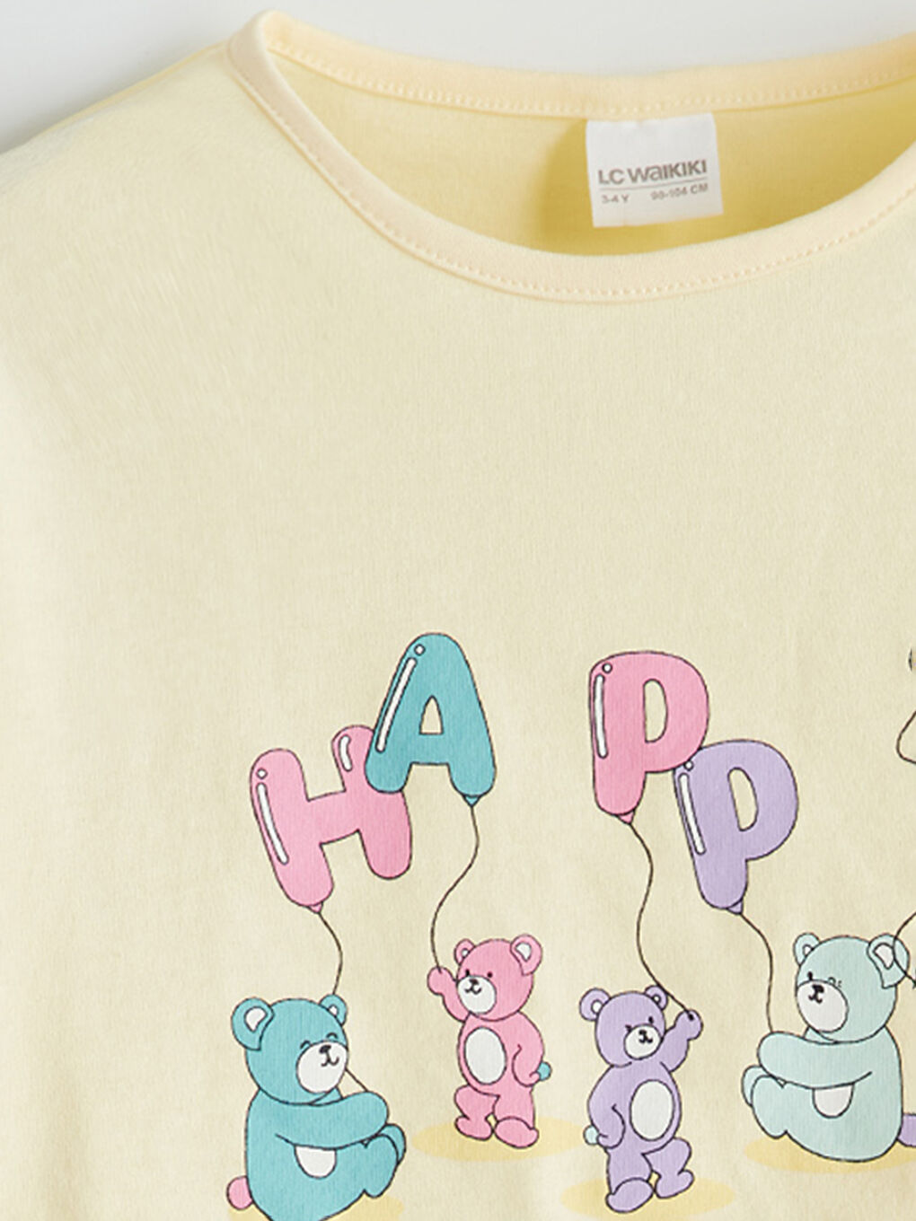 Sarı Kız Çocuk Baskılı Pijama Üst-2