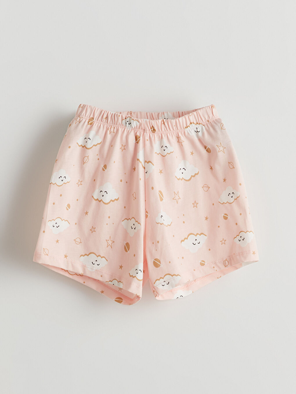 Pembe Beli Lastikli Kız Çocuk Pijama Alt