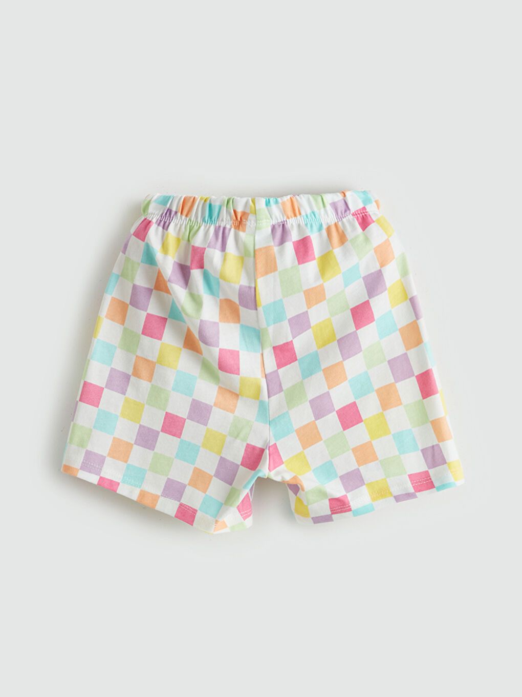 Beyaz Beli Lastikli Baskılı Kız Çocuk Pijama Alt-1