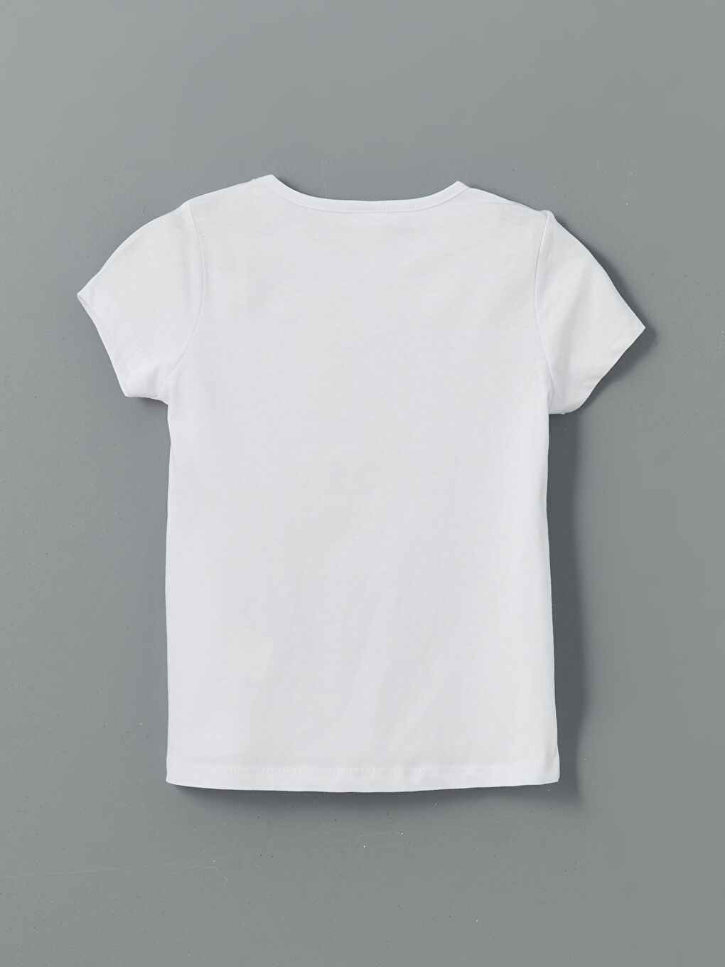 Beyaz Bisiklet Yaka Baskılı Kız Çocuk Pijama Üst-1