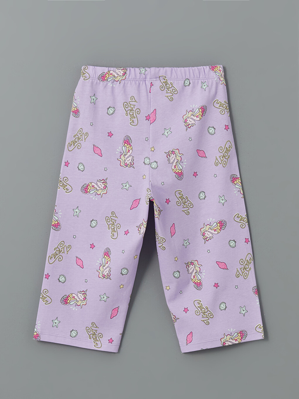 Pembe Beli Lastikli Desenli Kız Çocuk Pijama Alt-1