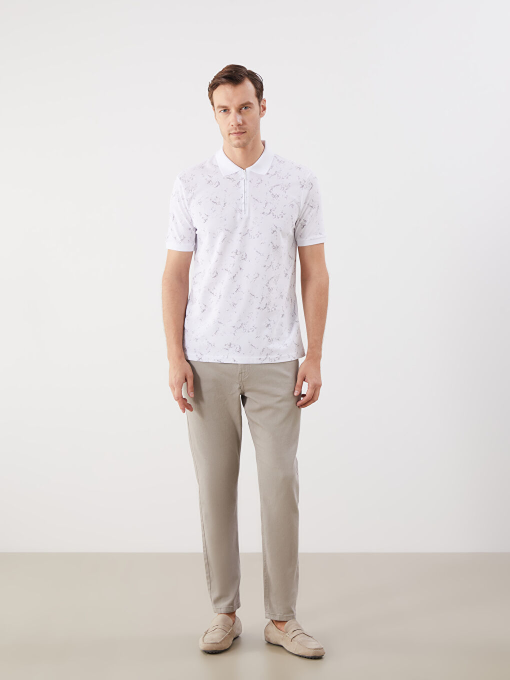 LCWAIKIKI Classic Polo Neck Patterned Pique Men's T-Shirt -S5FM23Z8-LU7