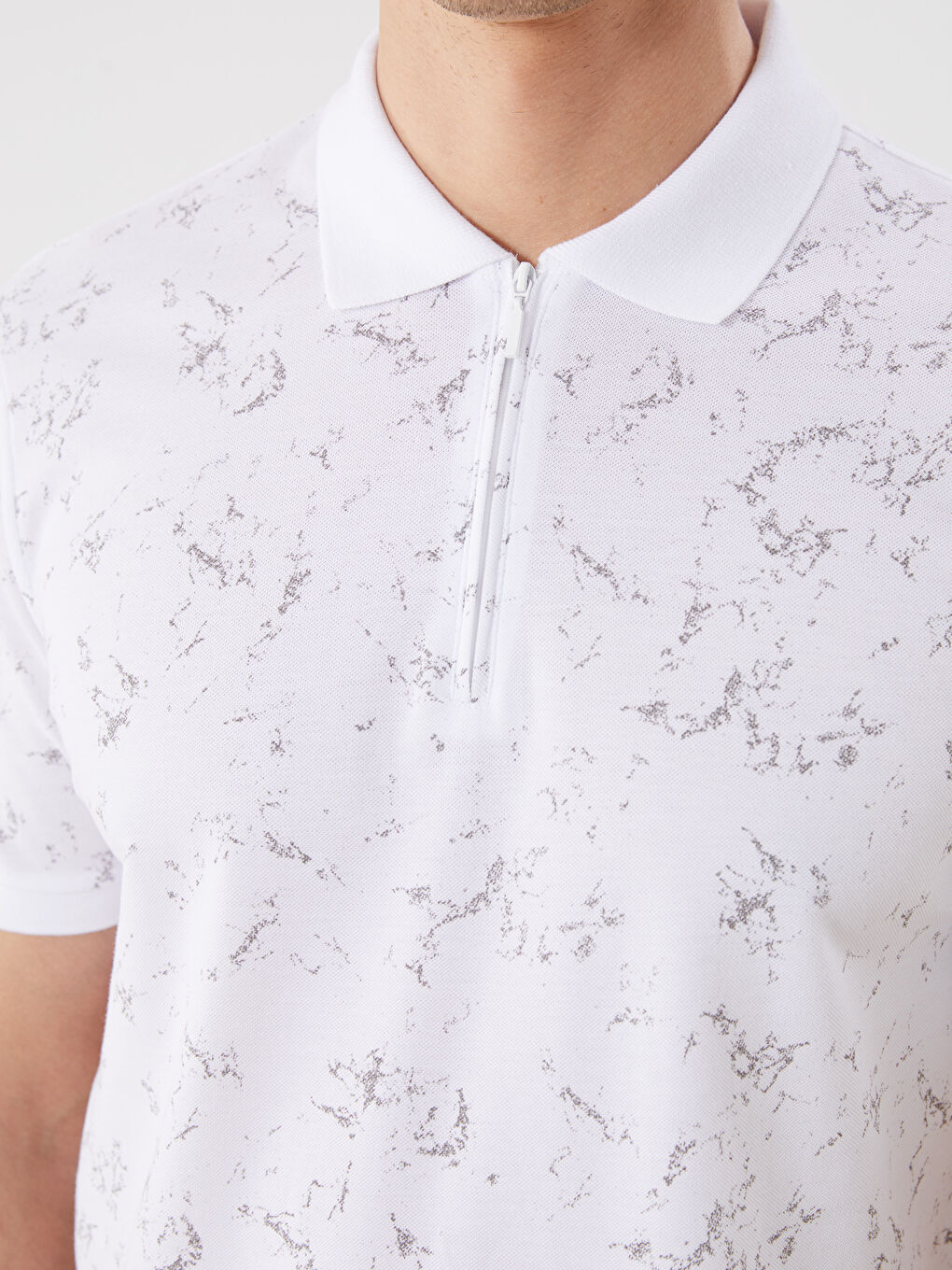 LCWAIKIKI Classic Polo Neck Patterned Pique Men's T-Shirt -S5FM23Z8-LU7
