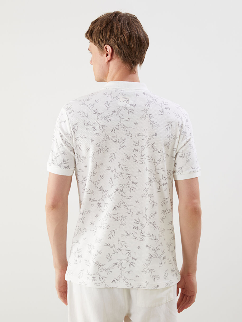 Polo Neck Short Sleeve Patterned Men's T-Shirt -S5FM24Z8-LQB