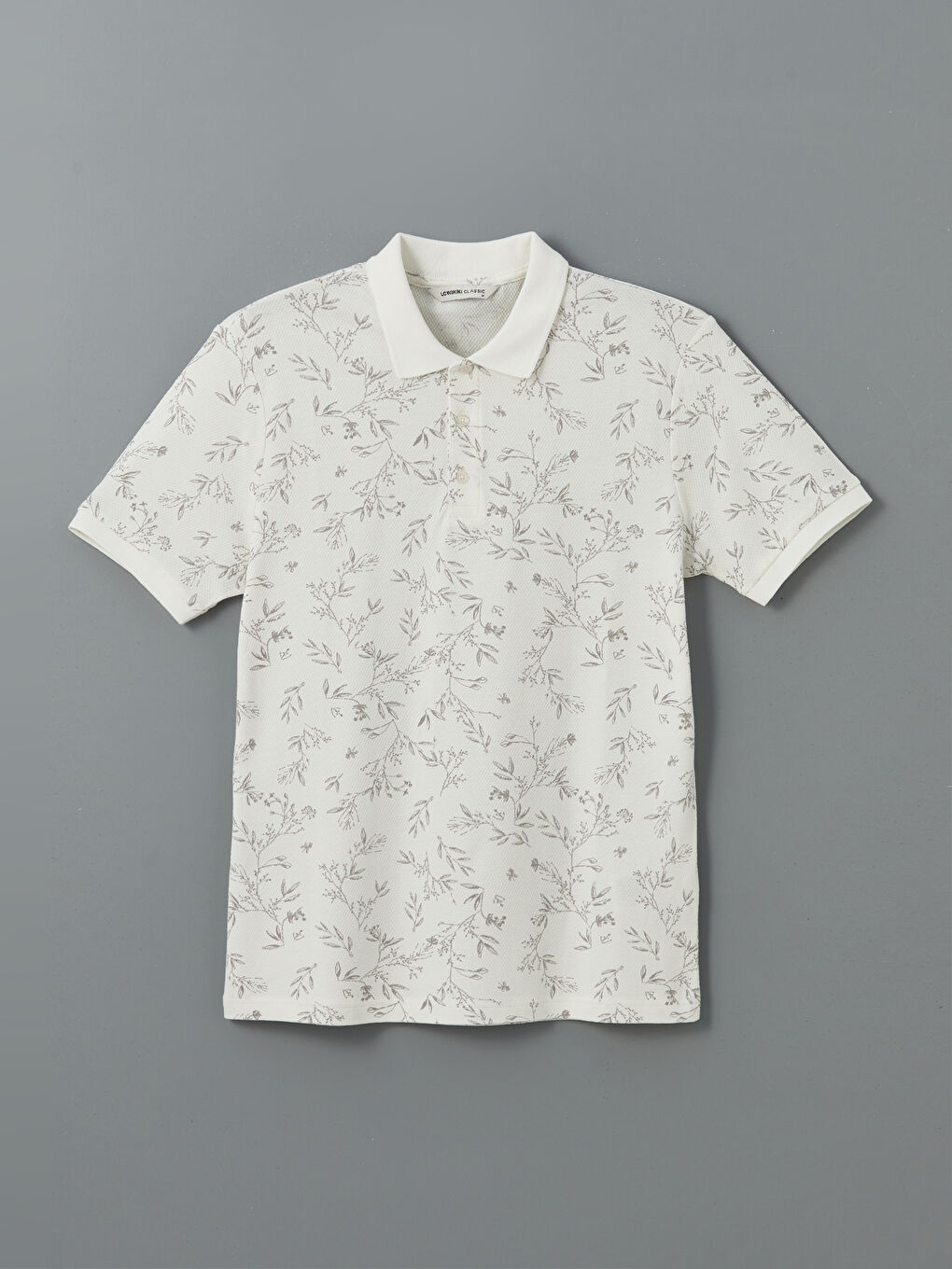 Polo Neck Short Sleeve Patterned Men's T-Shirt -S5FM24Z8-LQB