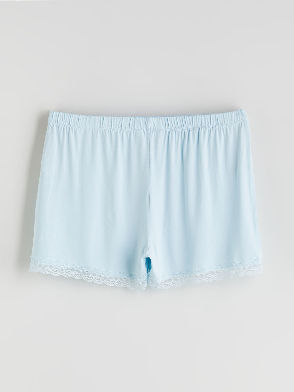 Mavi Beli Lastikli Kadın Şort Pijama Altı-3