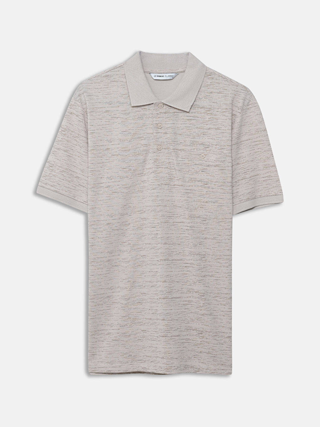 Polo Neck Short Sleeve Patterned Pique Men's T-Shirt -S5FM30Z8-LQB
