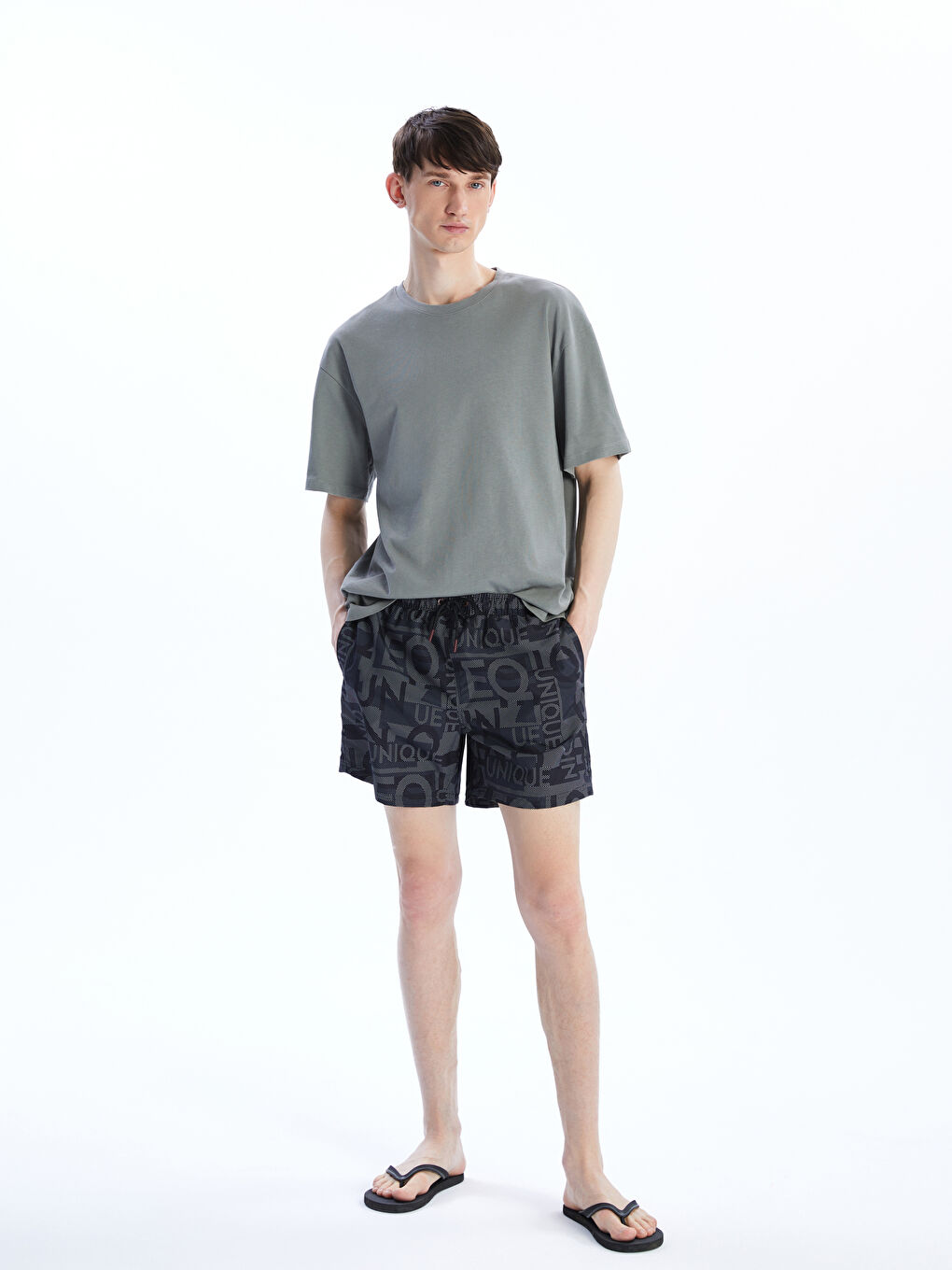 Short Printed Men's Swimming Shorts -S5FM31Z8-LQJ