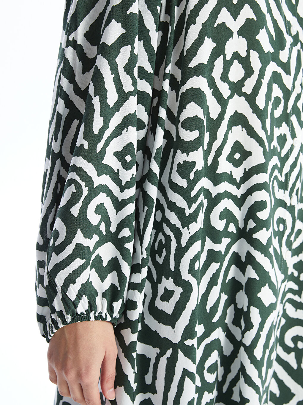Patterned Women's Shirt Tunic -S5FM51Z8-LRR
