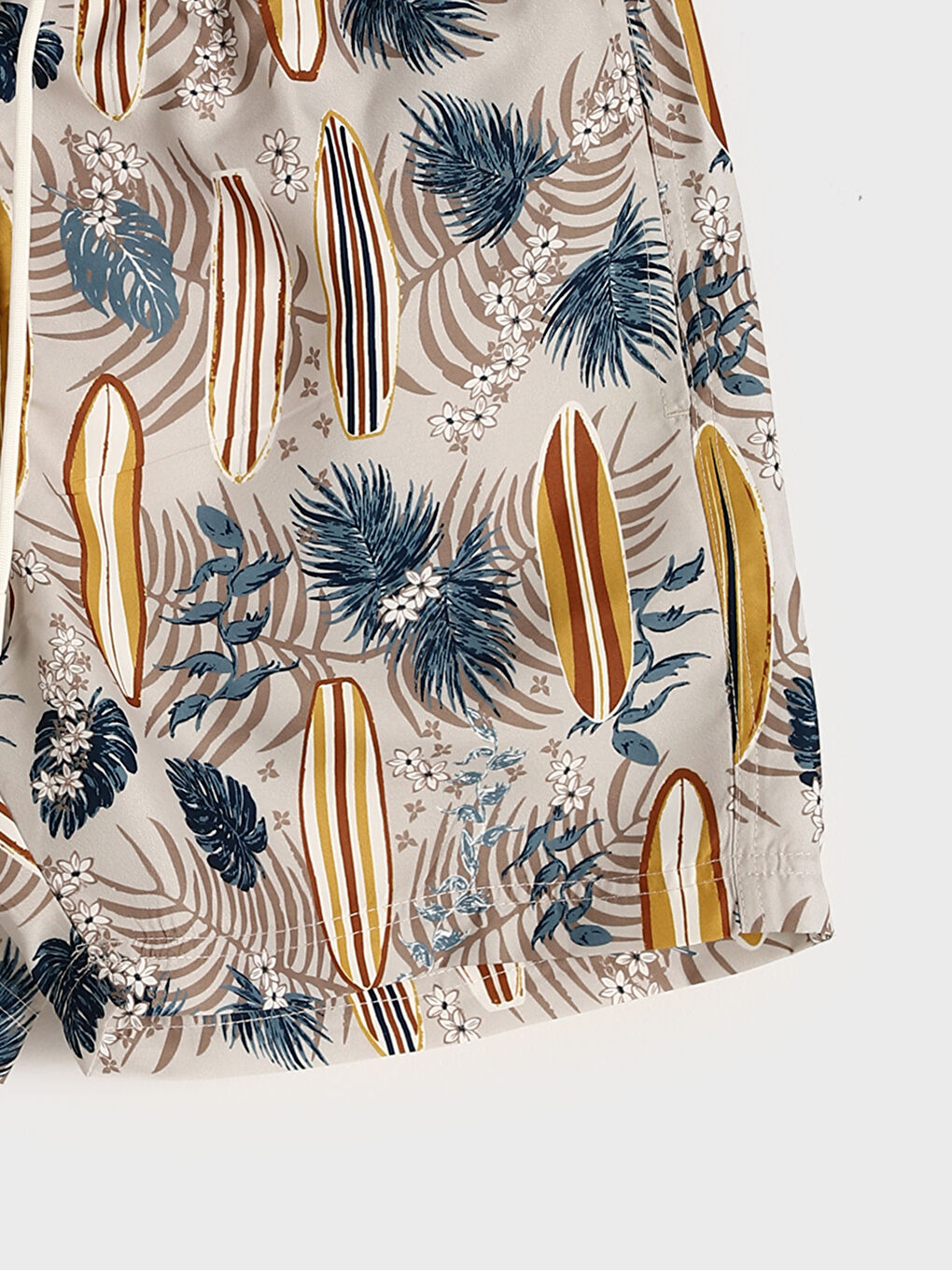 Short Patterned Men's Swimming Shorts-3