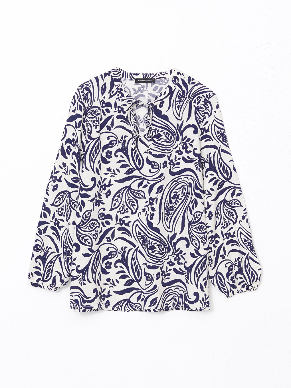 Tie Collar Patterned Women's Blouse -S5FM64Z8-LQQ