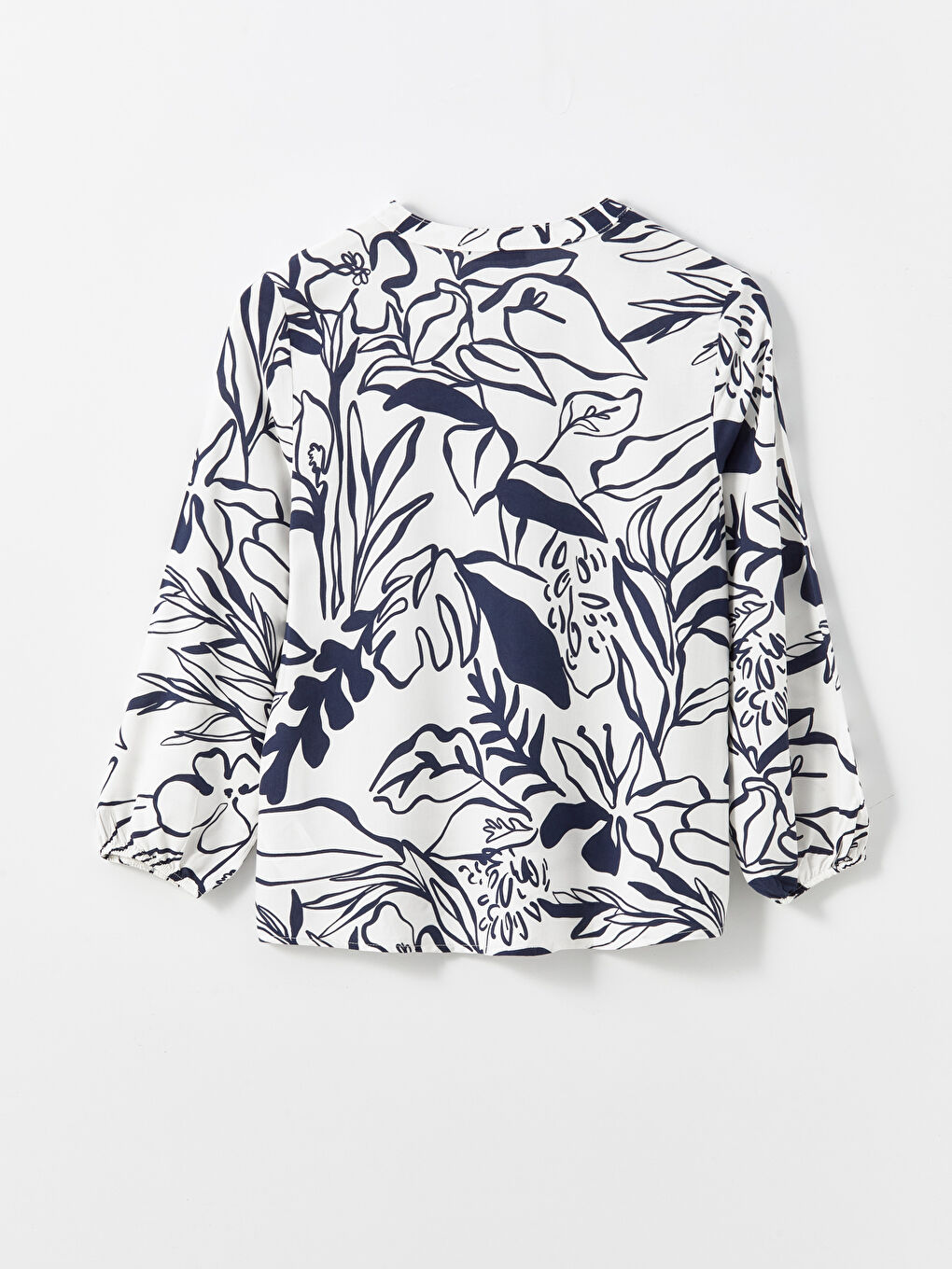 Tie Collar Patterned Women's Blouse -S5FM64Z8-LQQ