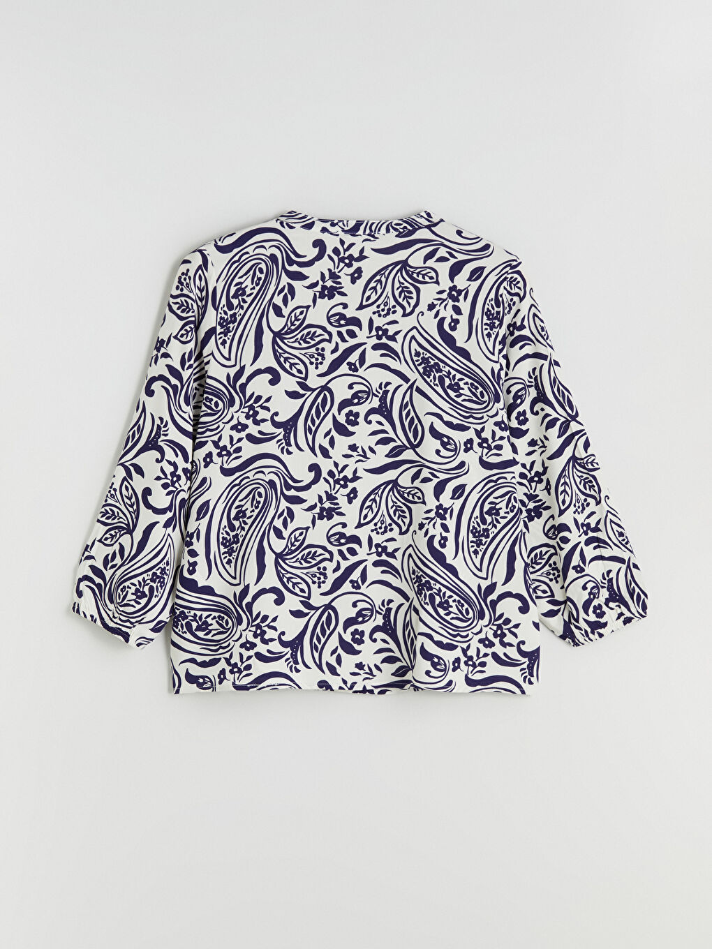 Женская Блузка С Цветочным Узором И Завязками На Воротнике-4