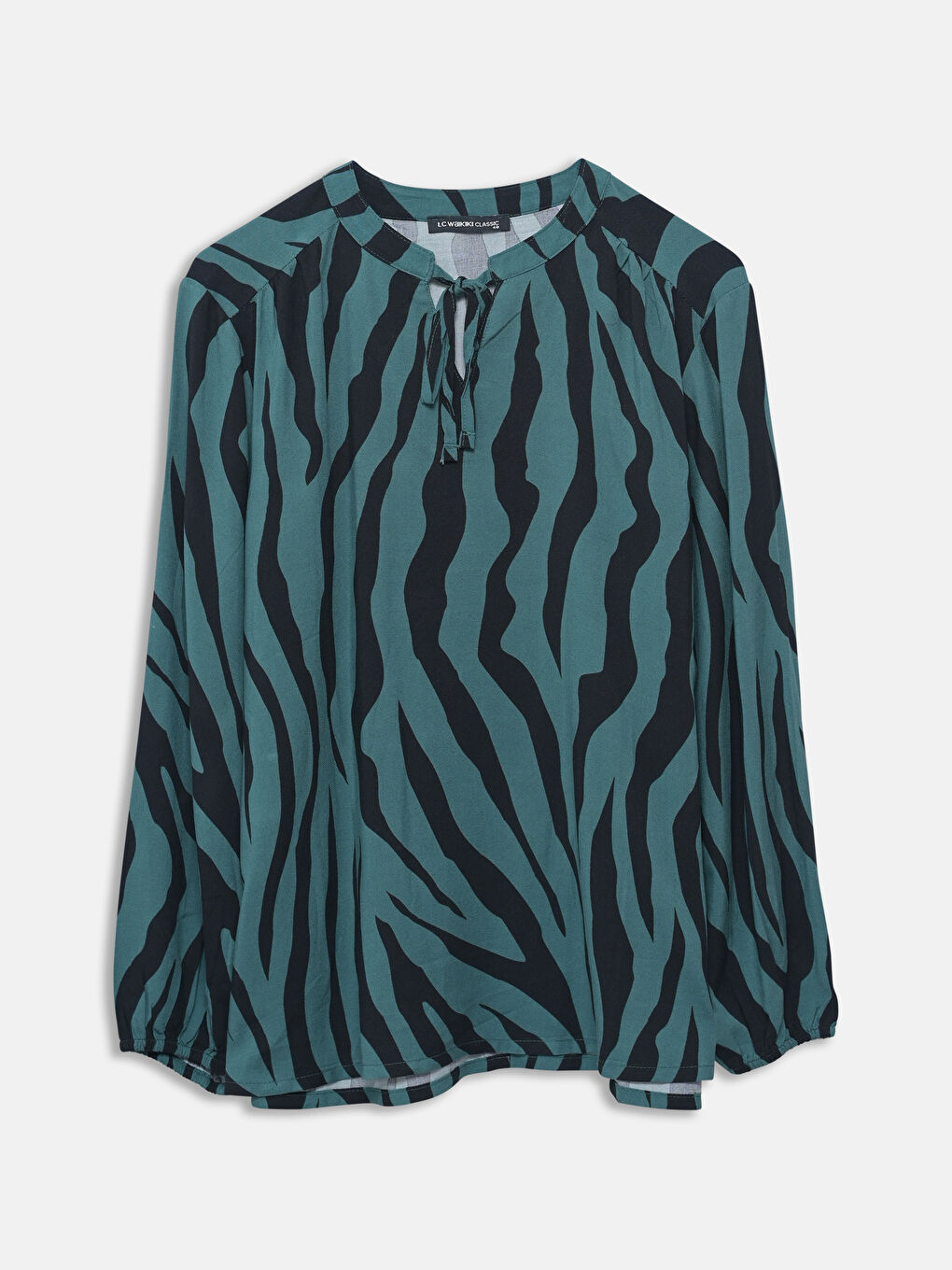 Tie Neck Patterned Women's Blouse -S5FM64Z8-LRR