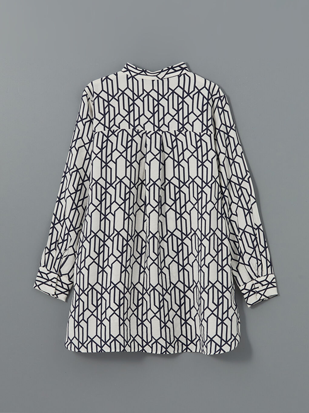 Mandarin Collar Patterned Women's Shirt Tunic -S5FM73Z8-LQQ