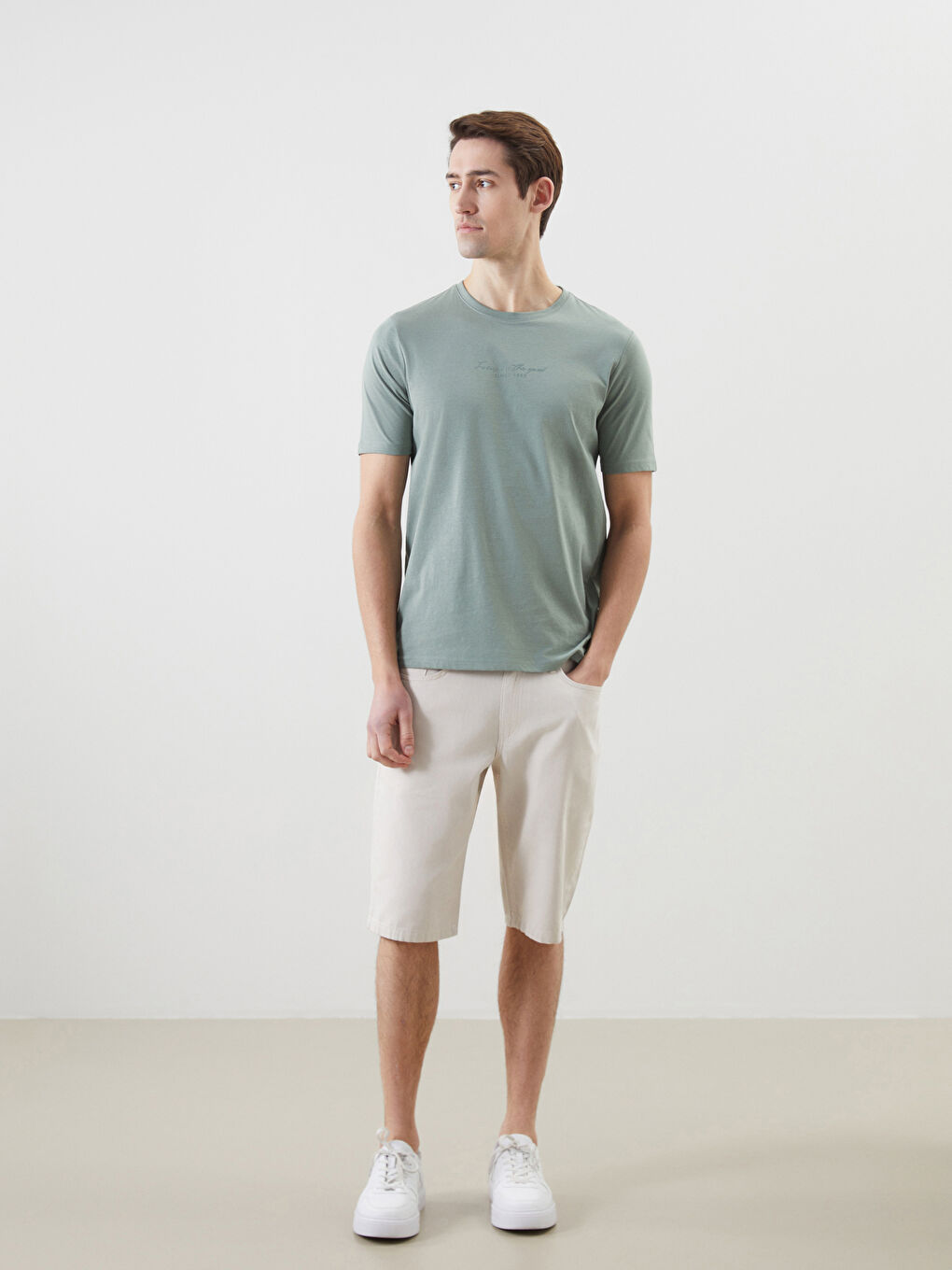 Crew Neck Printed Jersey Men's T-Shirt -S5FM87Z8-YPG