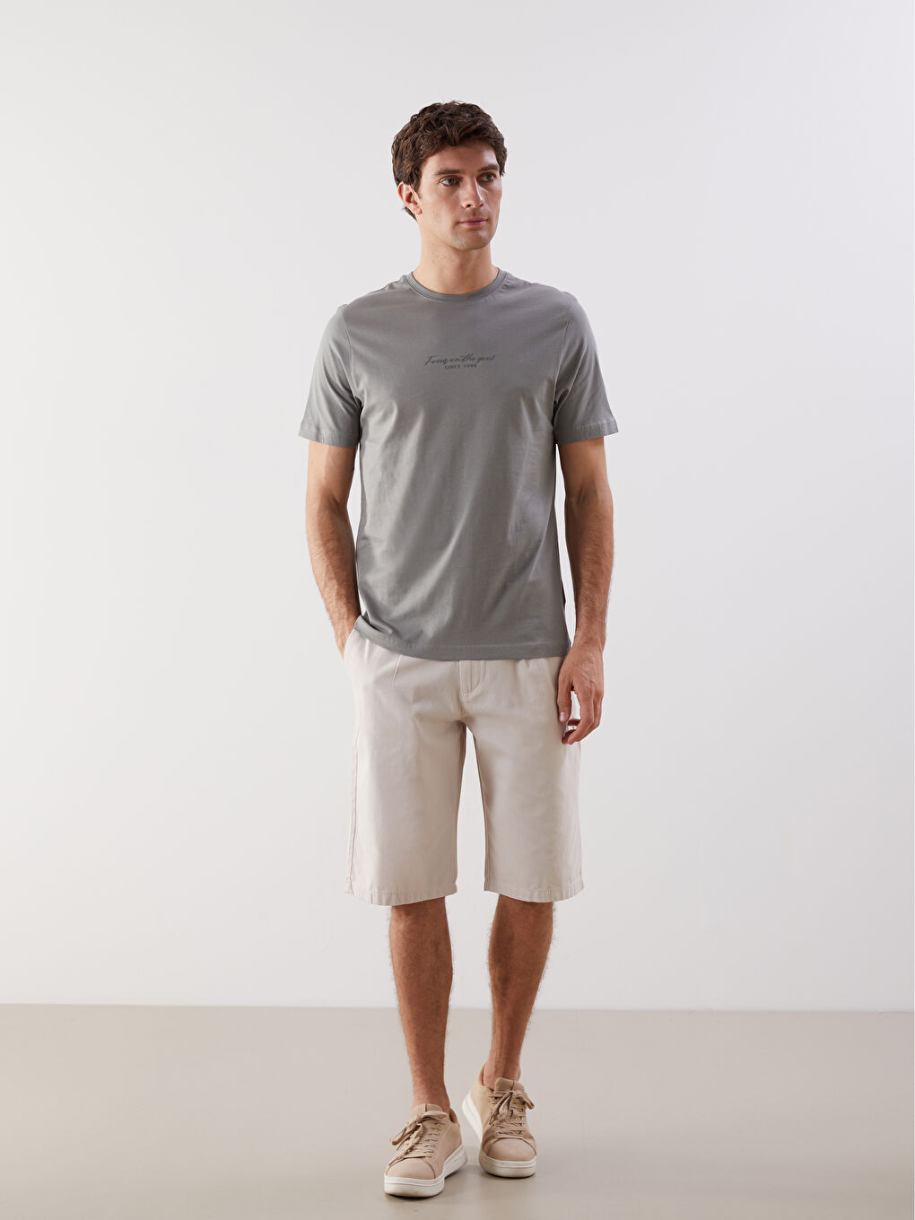 Crew Neck Printed Combed Cotton Men's T-Shirt -S5FM87Z8-YZY