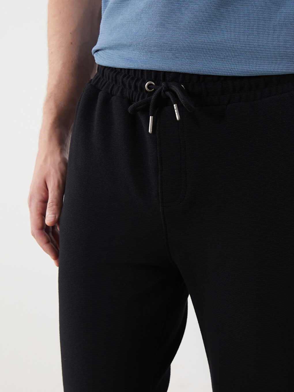 Siyah Standart Kalıp Erkek Eşofman Altı-2