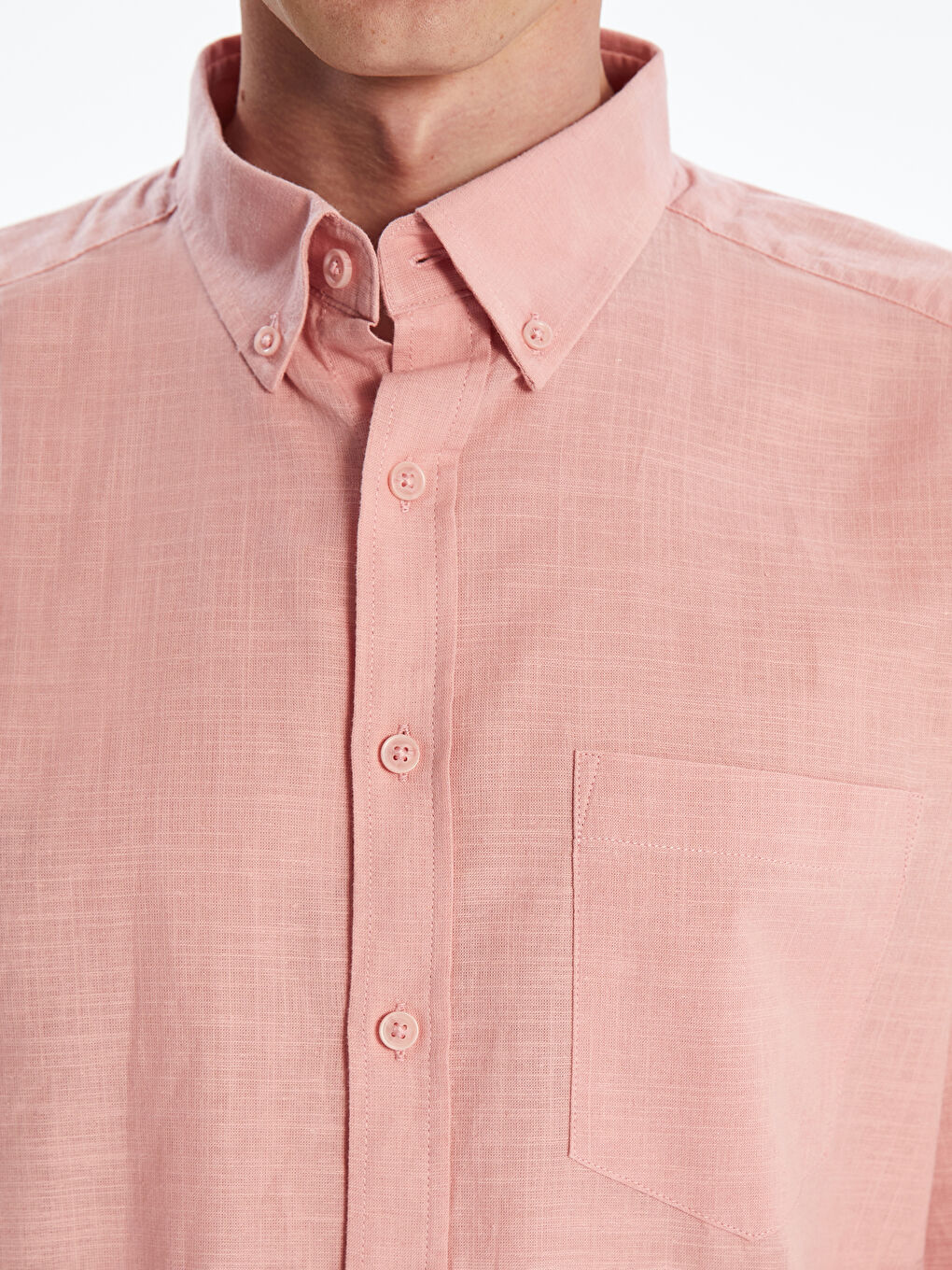 LCWAIKIKI Classic Regular Fit Long Sleeve Linen Blend Men's Shirt -S5FM94Z8-FKR