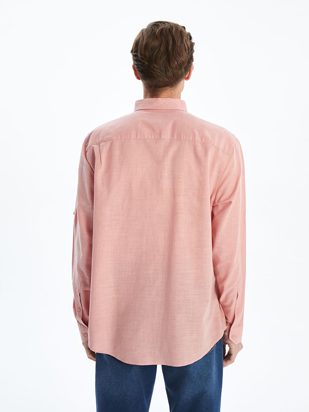 LCWAIKIKI Classic Regular Fit Long Sleeve Linen Blend Men's Shirt -S5FM94Z8-FKR