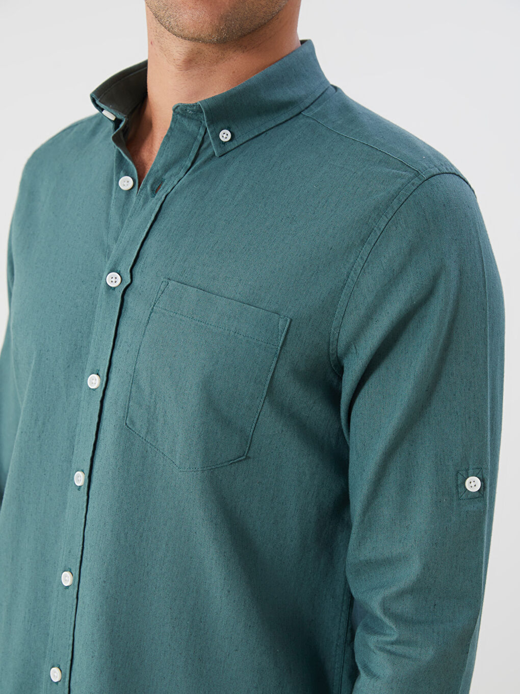 LCWAIKIKI Classic Regular Fit Long Sleeve Linen Blend Men's Shirt -S5FM94Z8-H9W