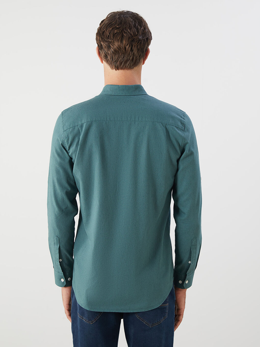 LCWAIKIKI Classic Regular Fit Long Sleeve Linen Blend Men's Shirt -S5FM94Z8-H9W