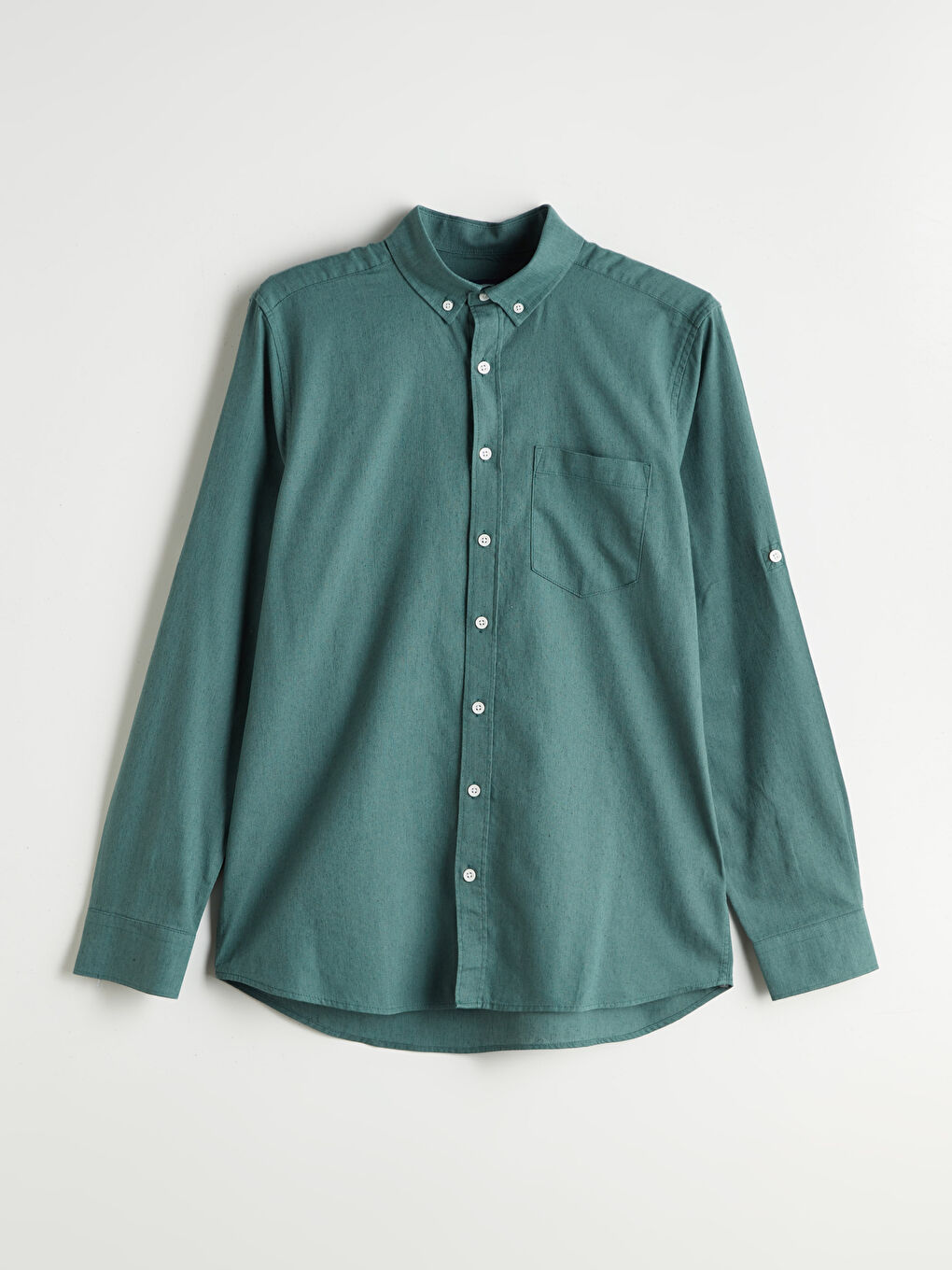 LCWAIKIKI Classic Regular Fit Long Sleeve Linen Blend Men's Shirt -S5FM94Z8-H9W