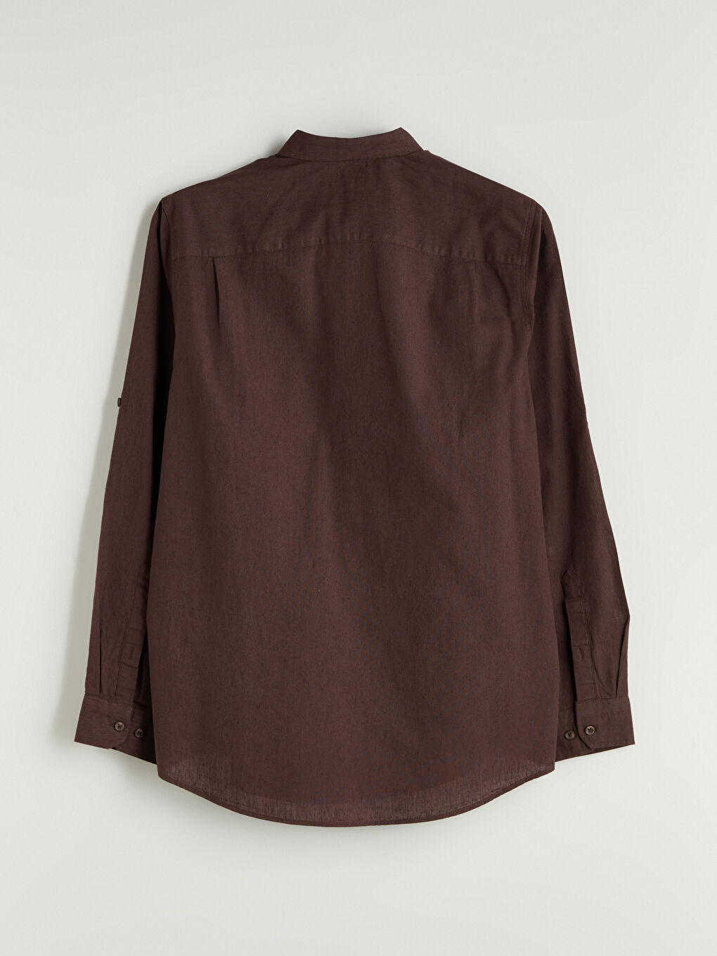 Regular Fit Long Sleeve Linen-Blend Men's Shirt -S5FM94Z8-HSK