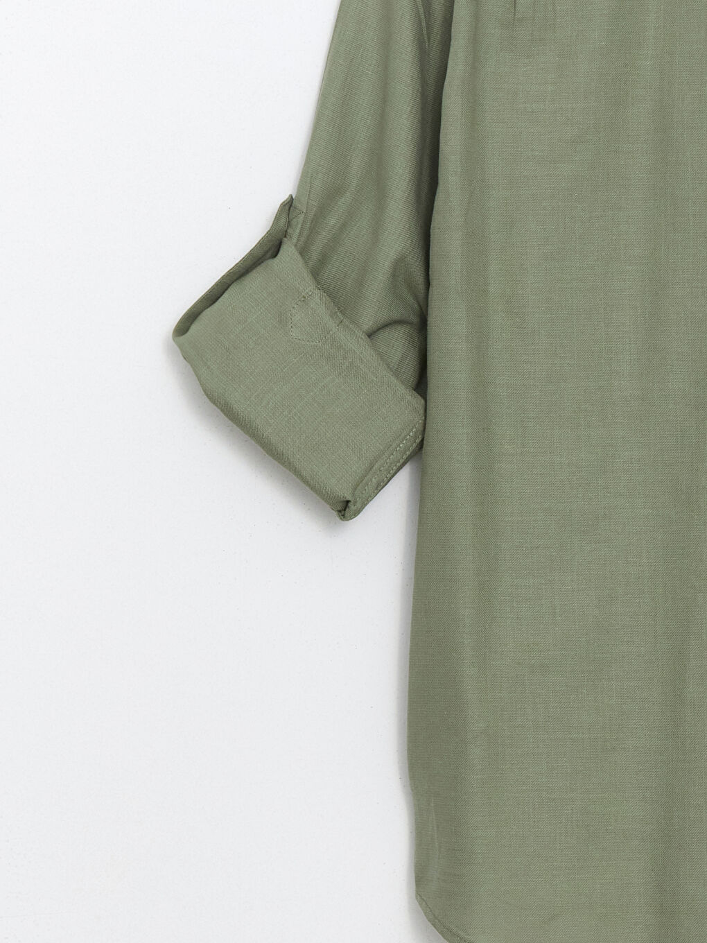 Regular Fit Long Sleeve Linen Blend Men's Shirt -S5FM94Z8-DBV
