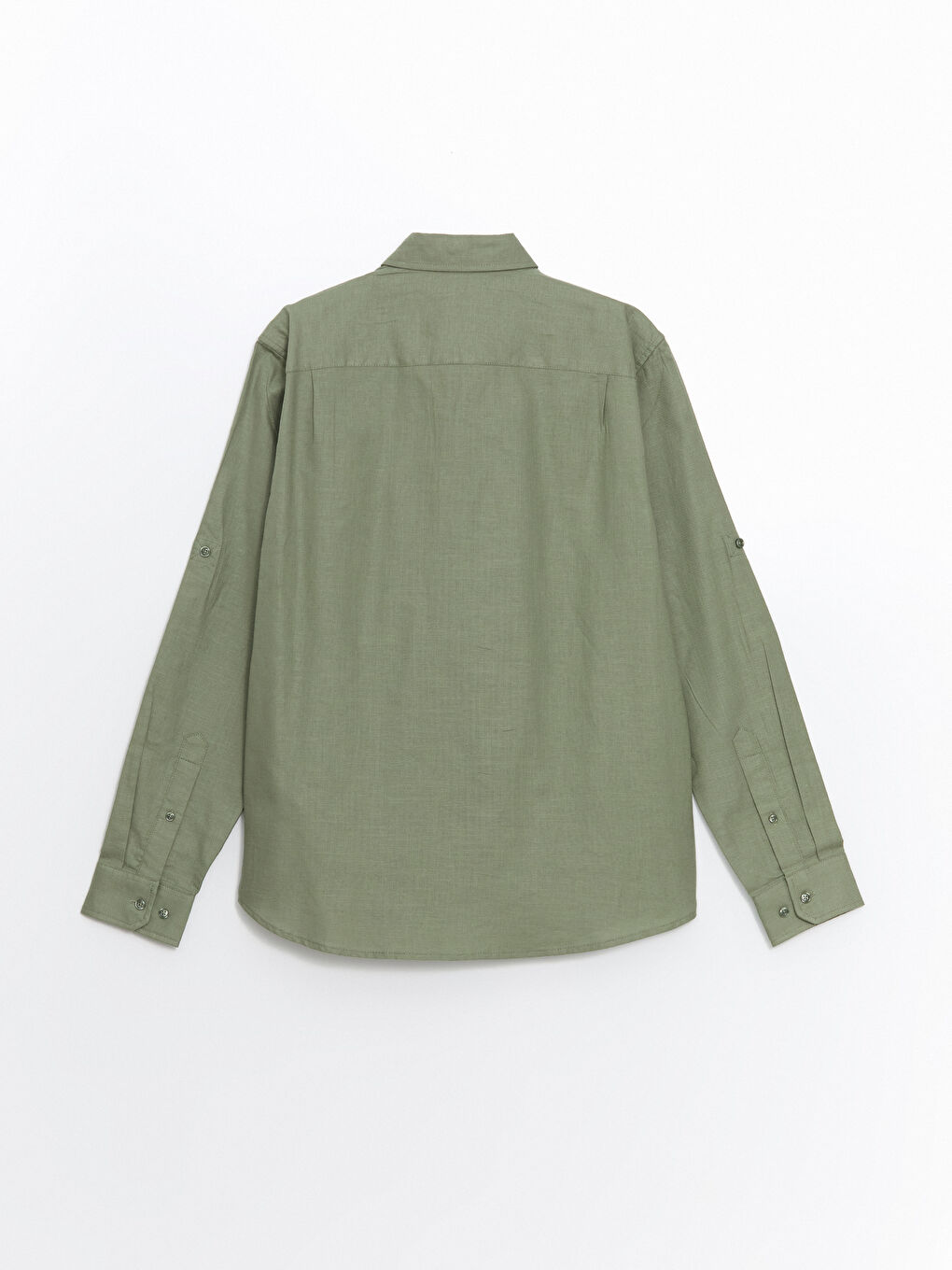 Regular Fit Long Sleeve Linen Blend Men's Shirt -S5FM94Z8-DBV