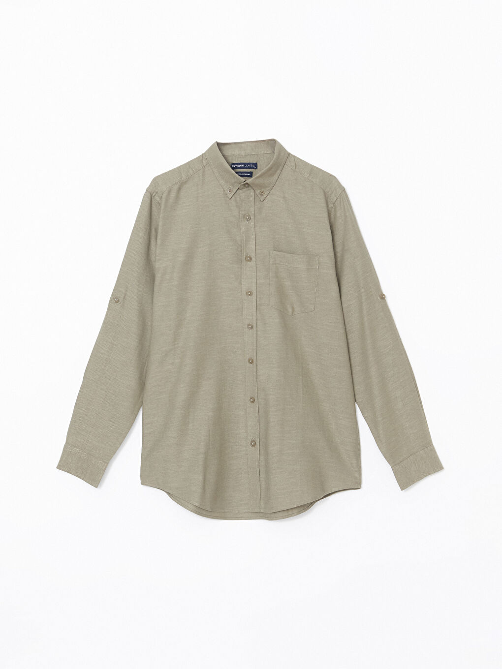 LCWAIKIKI Classic Regular Fit Long Sleeve Linen Blend Men's Shirt -S5FM94Z8-DBV