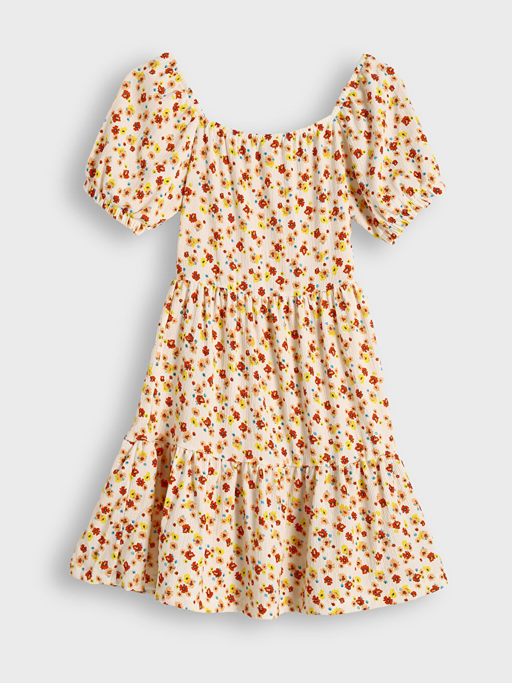 Square Neck Girls' Dress-1