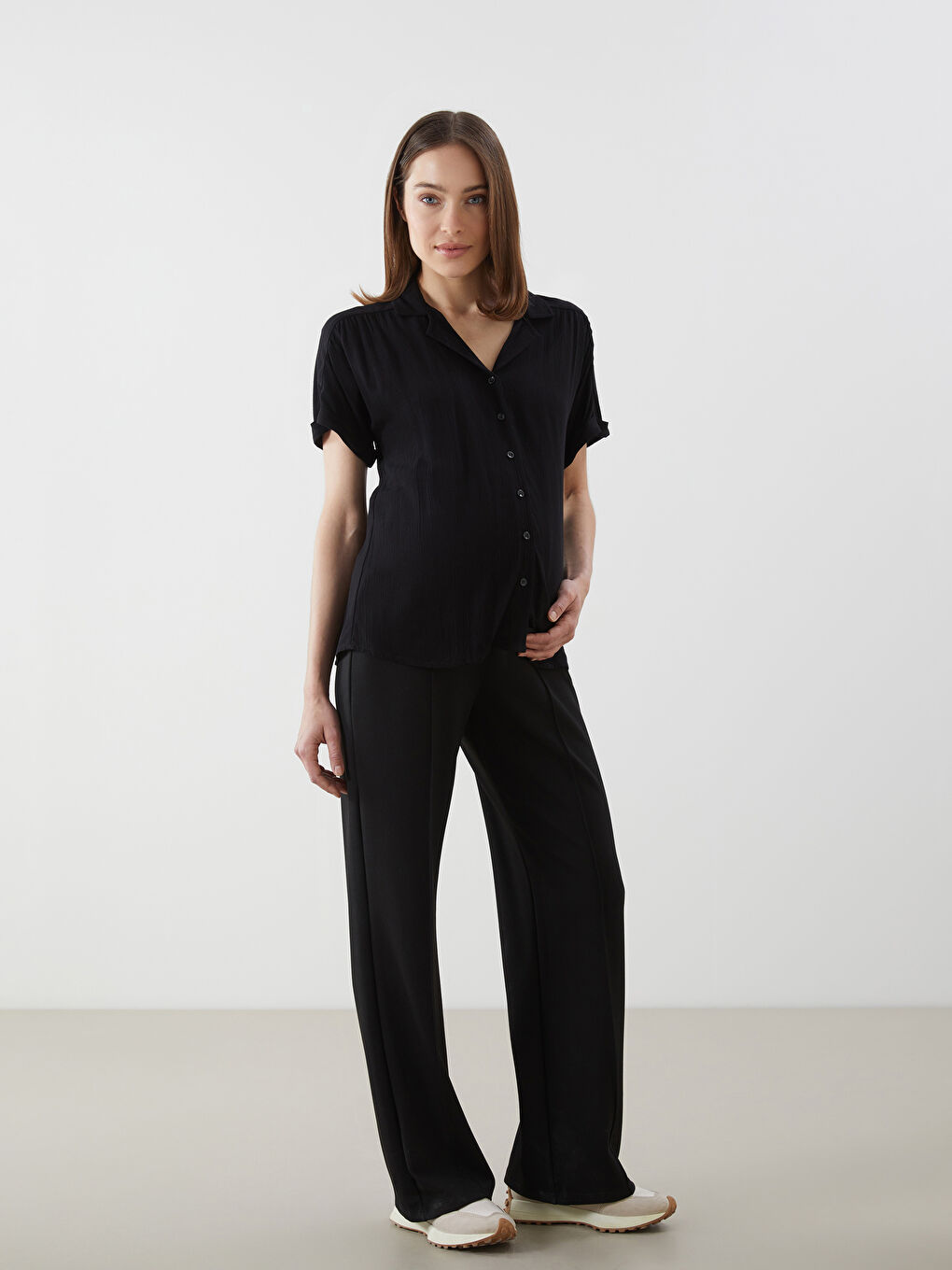Pregnant Sweatpants Bottom With Elastic Waist -S5FN08Z8-CVL