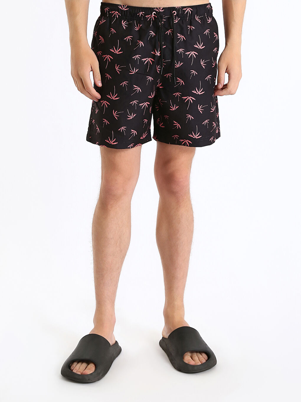 Short Patterned Men's Swimming Shorts-1