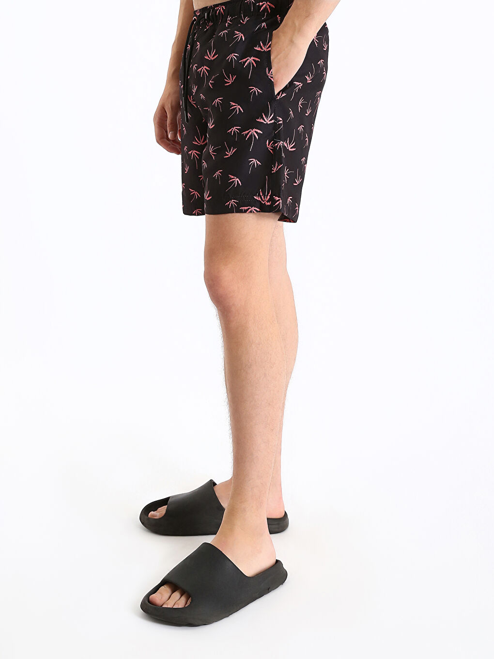 Short Patterned Men's Swimming Shorts-3