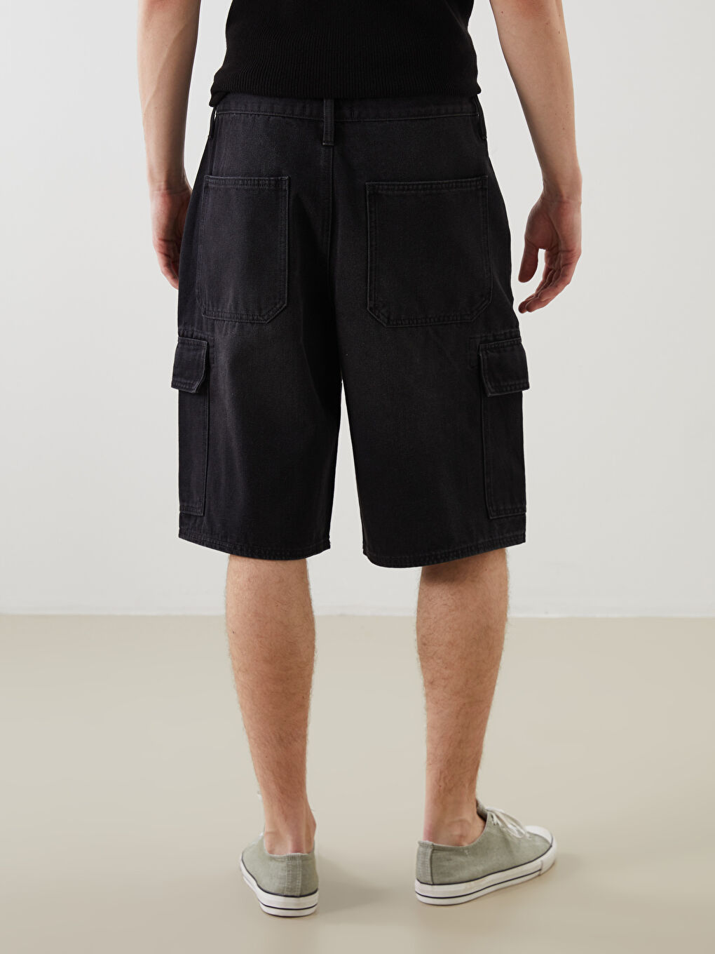 Шорти з деніму вільного крою для чоловіків-3