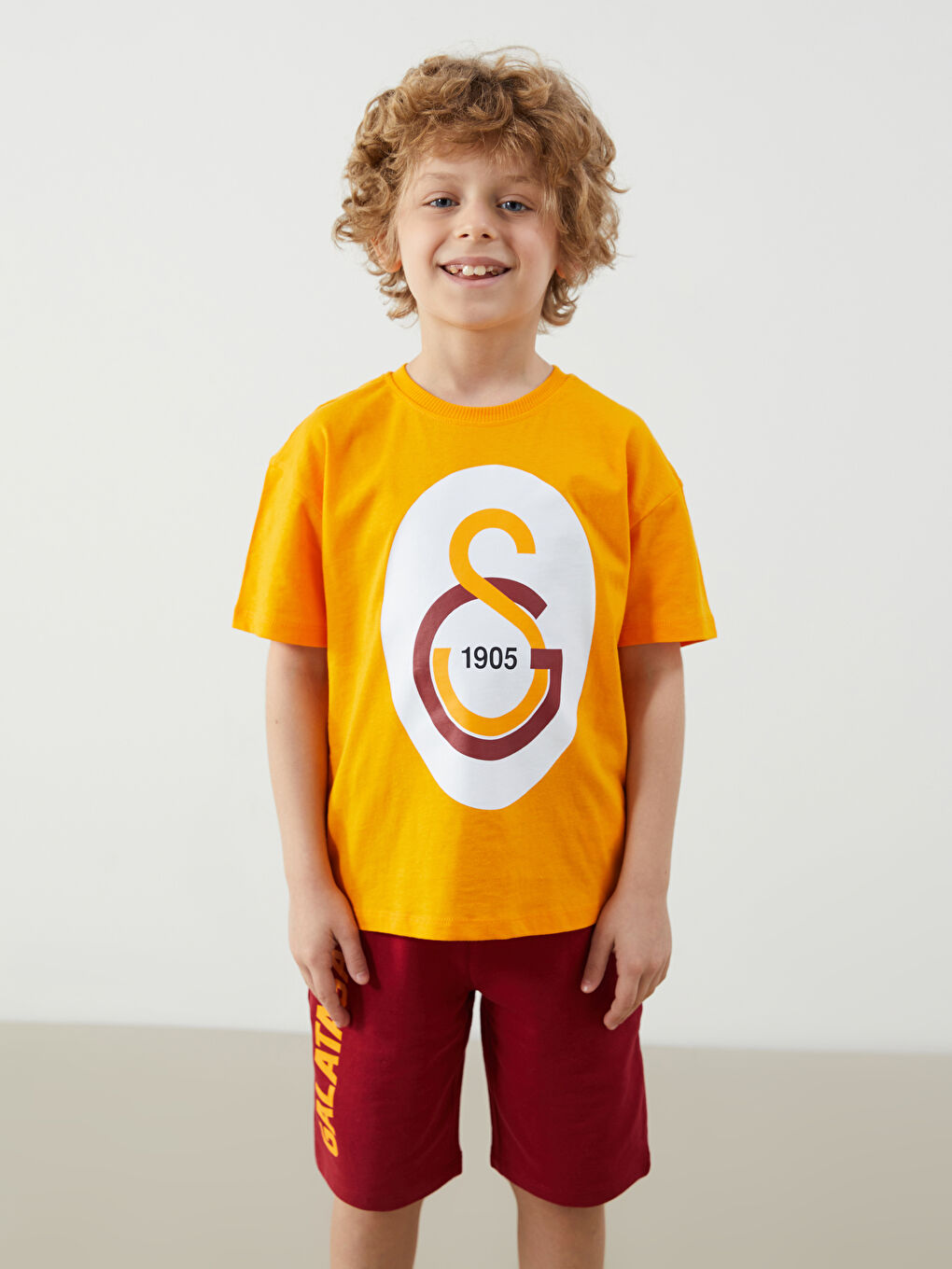Sarı Galatasaray Baskılı Erkek Çocuk Tişört-1