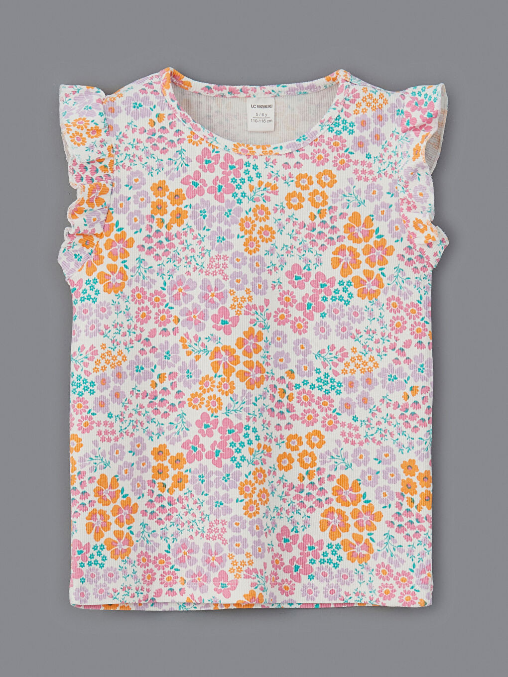 تيشيرت للبنات الرضع مطبوع بكشكشة - مجموعة من قطعتين-4