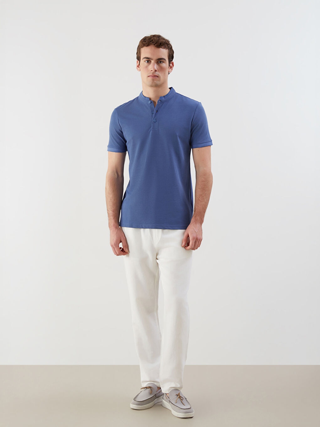 Grandad Collar Short Sleeve Men's T-Shirt -S5FO06Z8-MKQ