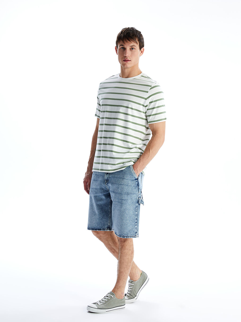 Short en Jean pour Hommes Coupe Régulière