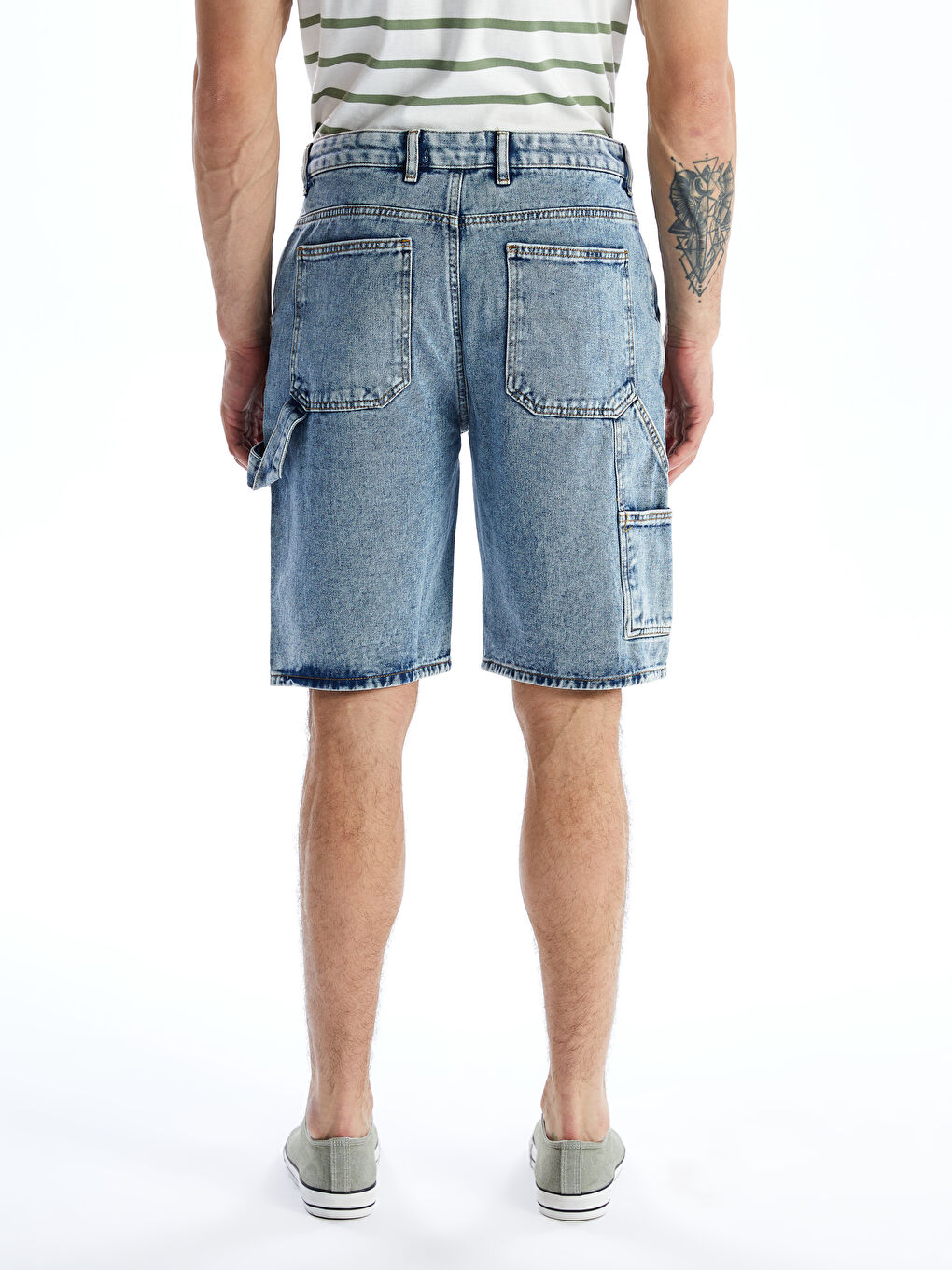 Short en Jean pour Hommes Coupe Régulière-3